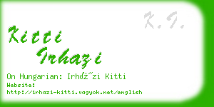 kitti irhazi business card